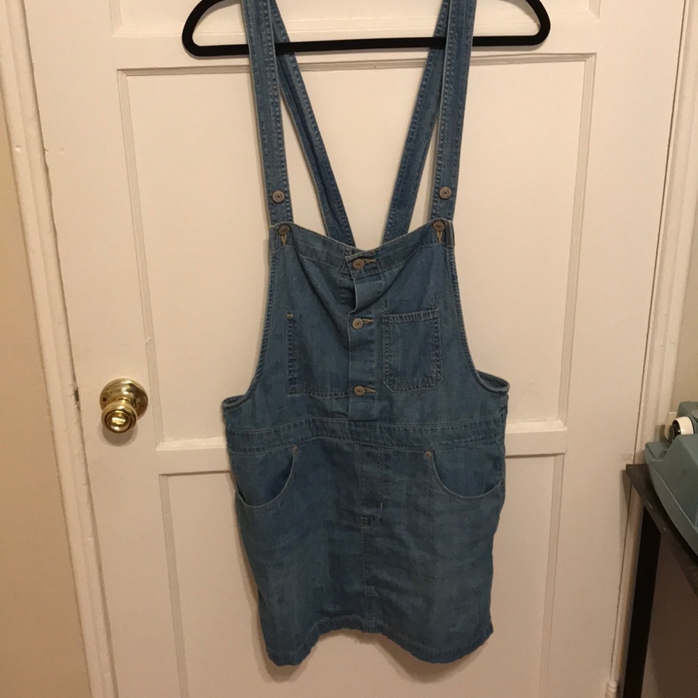 Levi’s Denim Overalls Skirt Pinafore Dress, Size L